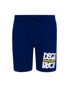 DSQUARED2 Blue Hip Logo Jersey Shorts