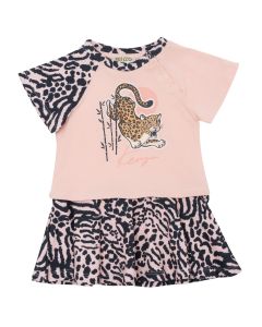 KENZO KIDS Pink Leopard Cotton Dress