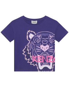 KENZO KIDS Girls Purple Iconic Tiger T-Shirt