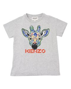 KENZO KIDS Boys Grey Multi Coloured Giraffe T-Shirt