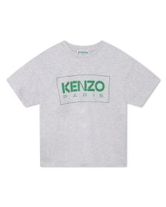 KENZO KIDS Boys Grey Cotton Green Logo T-Shirt