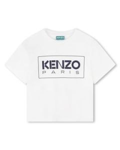 KENZO KIDS Ivory Organic Cotton WS23 Logo T-Shirt