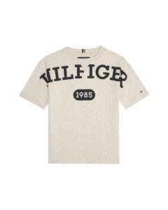 Tommy Hilfiger Boys Beige Varsity Logo T-Shirt