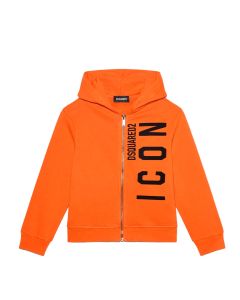 DSQUARED2 ICON Kids Orange Zip Up Icon Logo Sweater