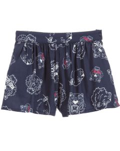 Kenzo Girl's Tiger And Friends Blue Shorts