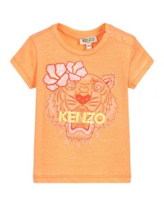 Kenzo Kids Baby Girls Orange Tiger T-Shirt