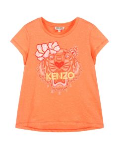 Kenzo Kids Girls Orange TIGER T-Shirt