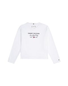 Tommy Hilfiger Girls White Long Sleeve T-Shirt with Logo