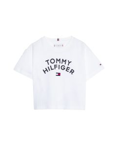 Tommy Hilfiger Girls White Relaxed Fit T-Shirt