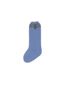 Rahigo Boys Blue & Camel Patterned Buton Socks