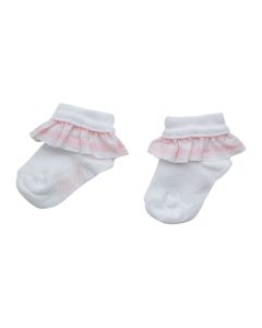 A'Dee Little A Summer Bloom 'Gracelyn' Pale Pink Frill Ankle Socks