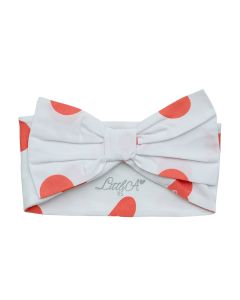 A'Dee Little A Pretty Polka 'Harriette' Bright White Headband With Polka Dots And Bow