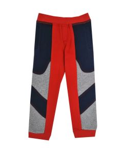 Lanvin Boys Red,Grey and Navy Cotton Joggers