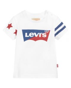 Levi&#039;s Baby Boys White Bibat Cotton T-Shirt