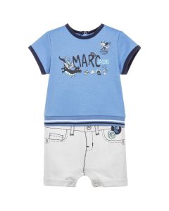 Little Marc Jacobs Boy's Blue And Grey Shortie