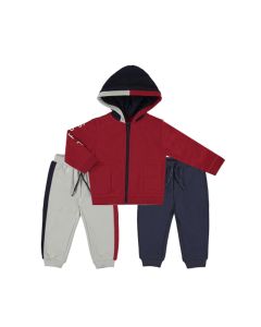Mayoral Little Boys Three Piece Zip-Up Top And Joggers Set