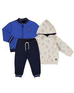 Mayoral Little Boys Three Piece Zip-Up Top, Hoody And Joggers Set