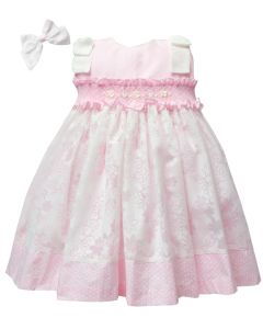 Pretty Originals Girls Pink Floral Cotton Dress Set SS24