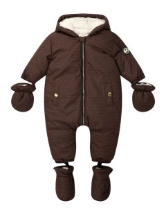 Michael Kors Baby Chocolate Brown Repeat Logo Snowsuit