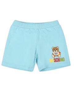 Moschino Baby White Cotton Teddy Bear with Ice Cream Shorts