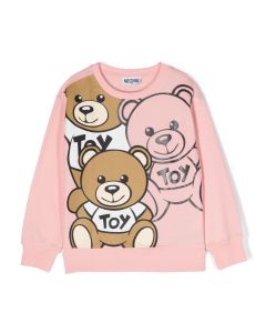 Moschino Girls Pink Cotton Giant Teddy Bear Sweatshirt