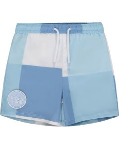Mitch & Son A Time To Fly 'Joseph' Blue & White Patched Swim Shorts