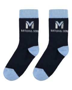 Mitch &amp; Son &#039;Perry&#039; Blue And Grey Socks