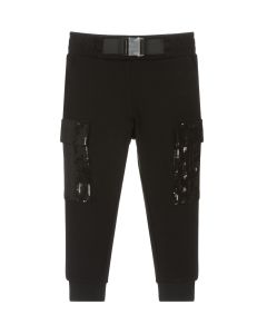 DKNY Girls Black Sequin Trousers
