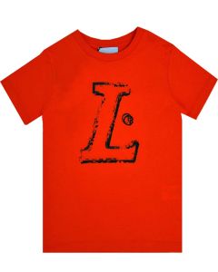 Lanvin Boys Orange Logo T-Shirt