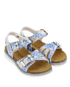 Monnalisa Blue Daisy Spot Sandals