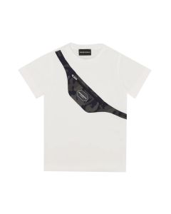 Emporio Armani Boys White T-Shirt With Zip Pouch