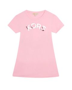 Michael Kors Girls Pink Dress With Pink Logo Detail