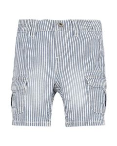 3Pommes Boys Blue and White Pin Striped Cotton Shorts