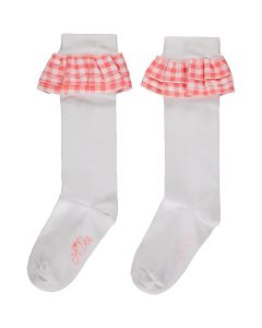 A'Dee Garden Party 'Yelena' Bright White Knee High Socks With Frill