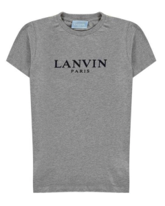 Lanvin Boys Grey Cotton Logo T-Shirt
