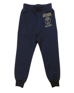 Moschino Boys Dark Blue 'MILANO' Logo Trousers