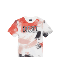 Diesel 'TBrush' White, Black And Red T-shirt