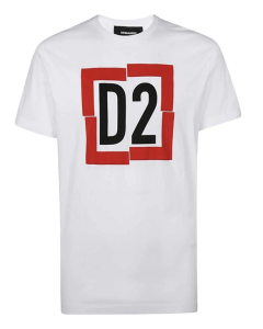 DSQUARED2 White Square Box Logo T-shirt
