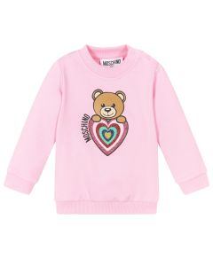 Moschino Baby Pink Teddy Heart Sweatshirt