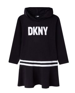 DKNY Girls Black Hooded Dress