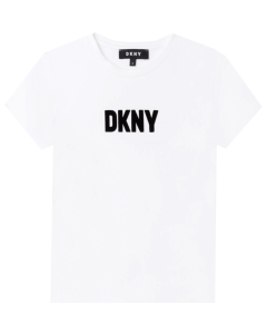 DKNY Girls White Short Sleeve T-shirt