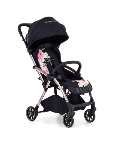 Monnalisa Leclerc Baby 'Black' Floral Foldable Stroller