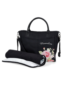 Monnalisa Leclerc Baby 'Black' Floral Changing Bag