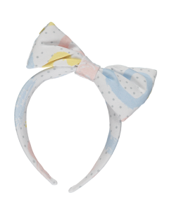 A'Dee Tennis Club 'Victory' Bright White Hairband With All Over Print