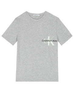 Calvin Klein Boys Grey Heather T-shirt With Glow In The Dark Logo