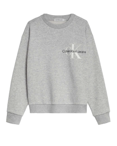 Calvin Klein Boys Grey Heather Sweatshirt With Glow In The Dark Logo