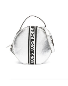 Michael Kors Girls Silver And Black Logo Bag