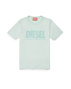 Diesel Diesel Boys Faded Green T-Shirt With Printed Logo