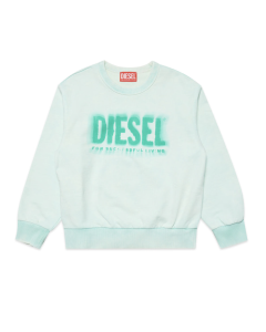 Diesel Diesel Boys Faded Green Sweatshirt With Printed Logo