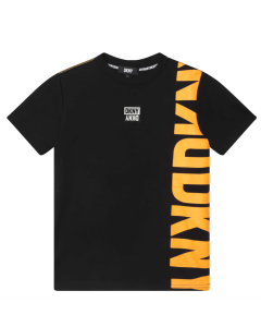 DKNY Black T-shirt With Bright Orange Logo